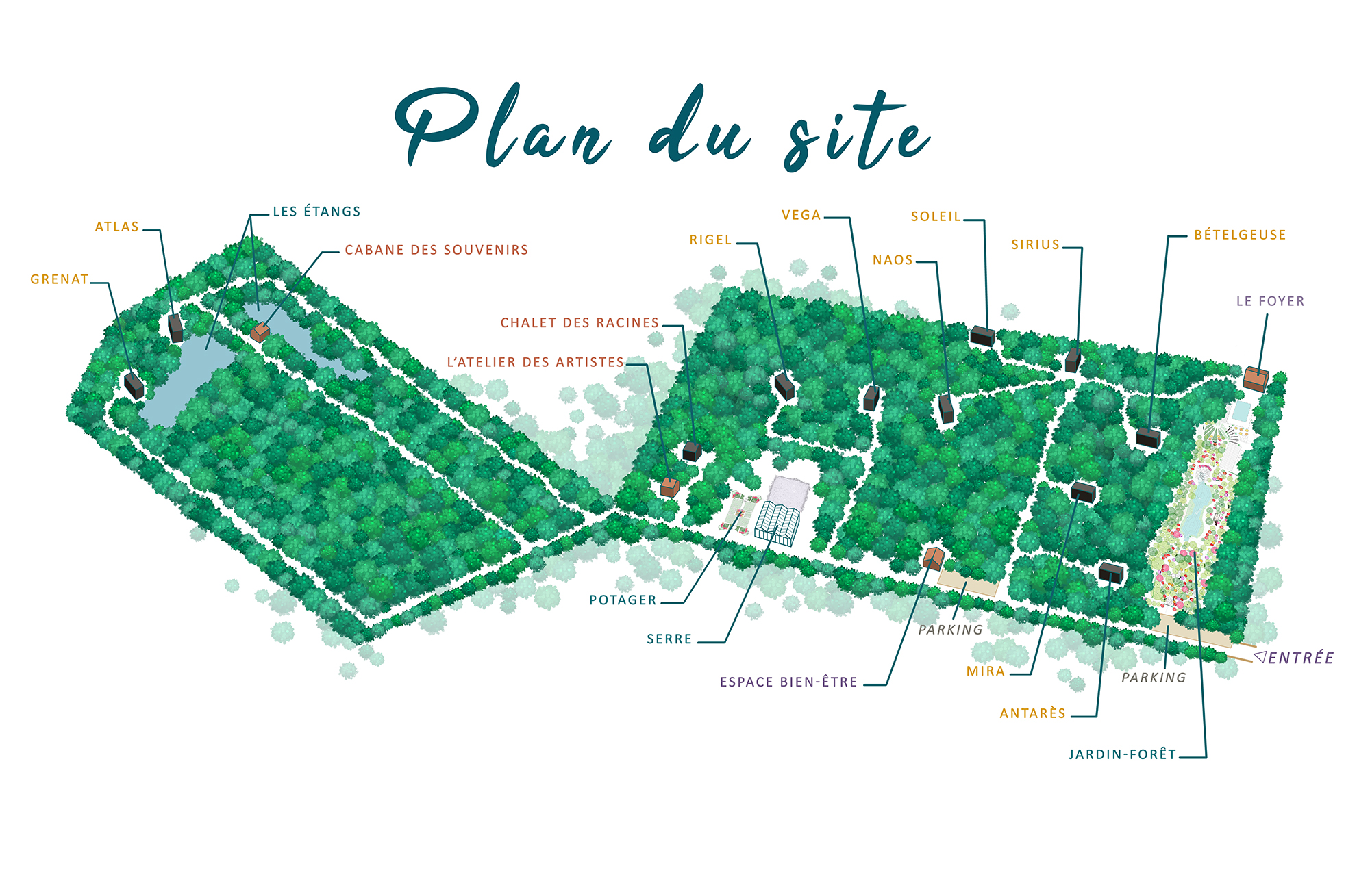 Plan du site, parenthèse location tiny house forêt d’Orléans