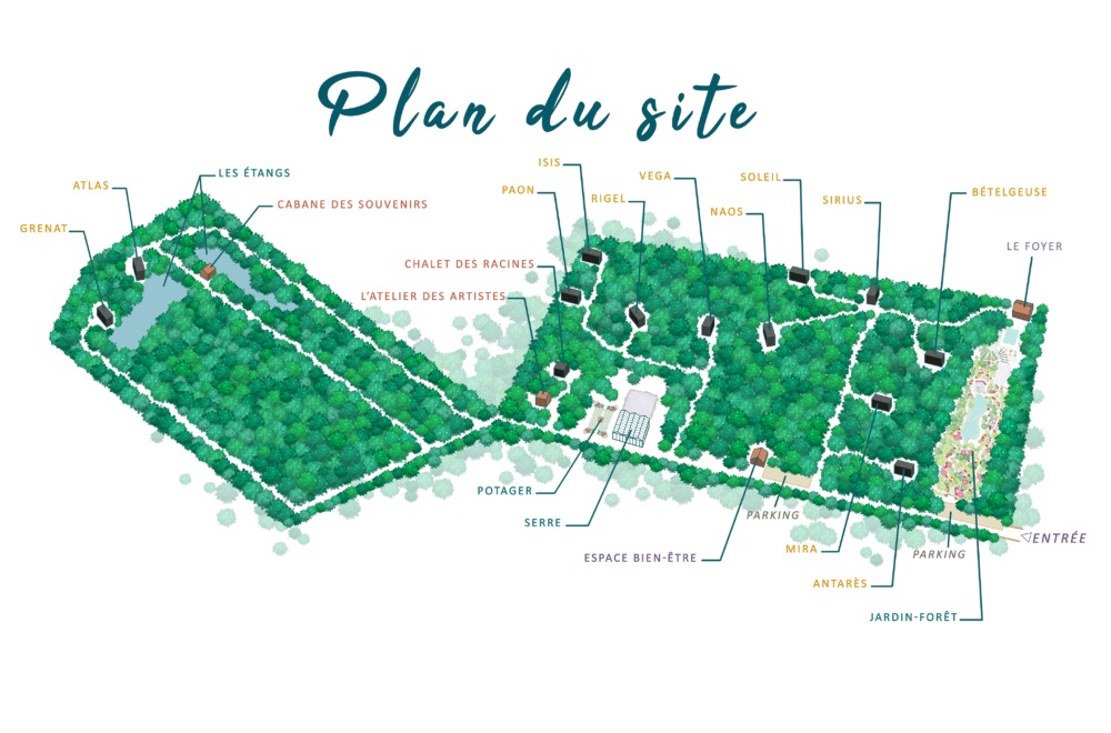 Plan du site, parenthèse location tiny house forêt d’Orléans