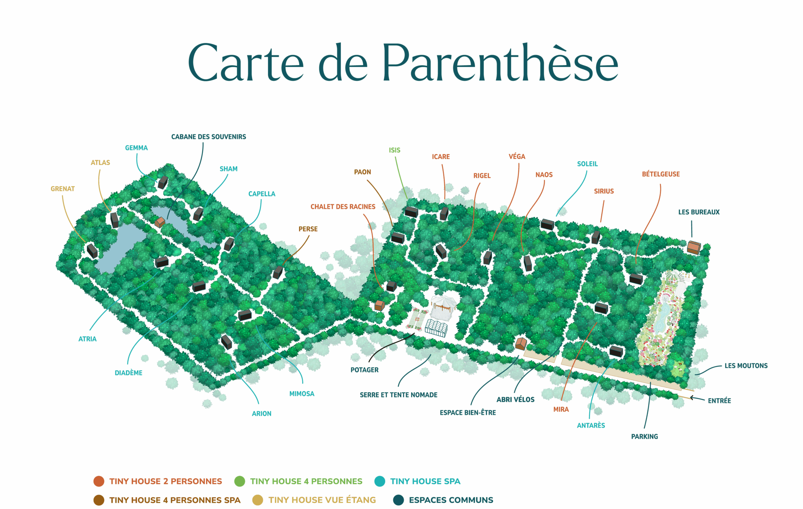 Plan du site, parenthèse location tiny house forêt d’Orléans